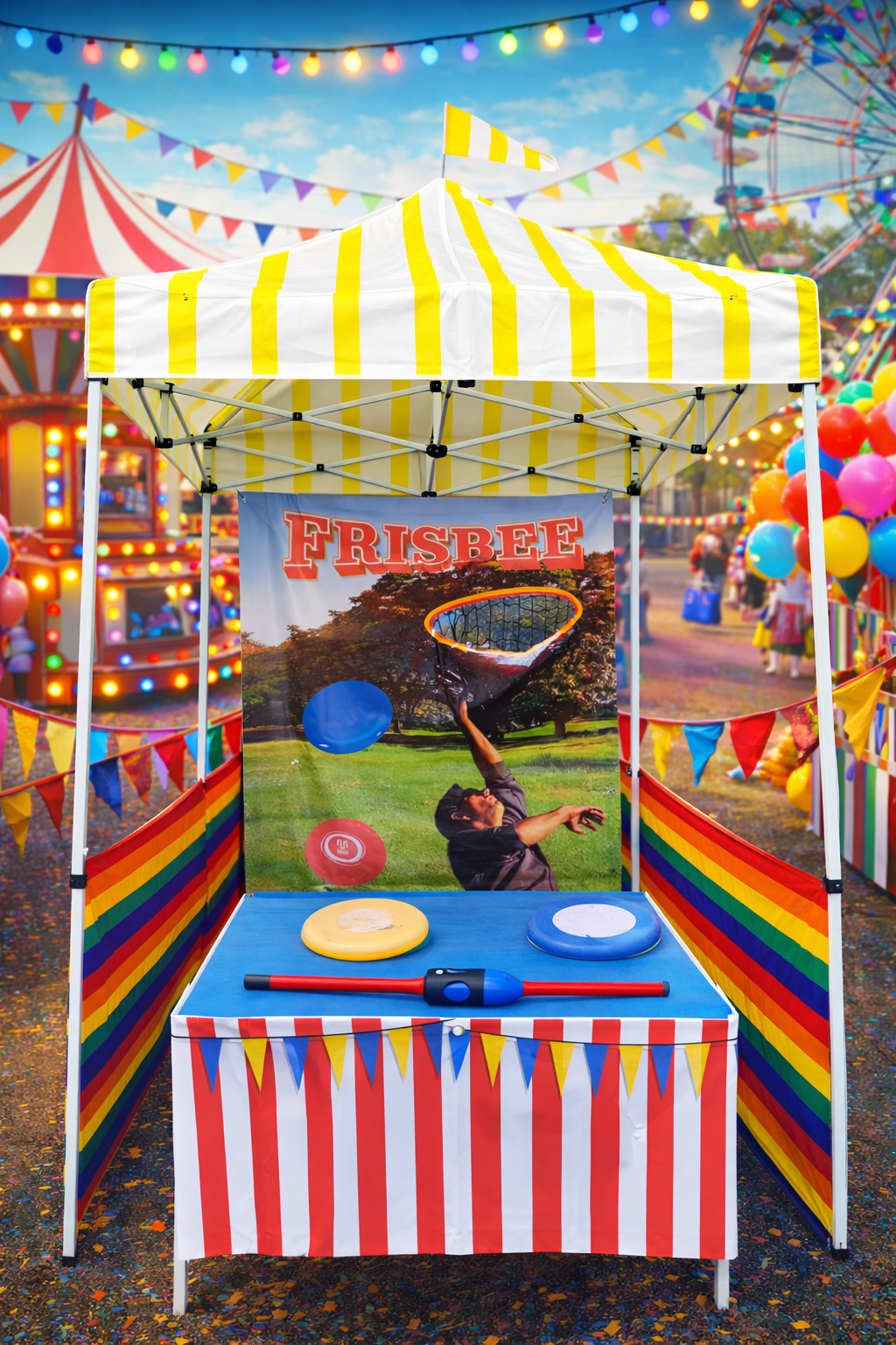 Juego de feria Frisbbe (sin operario)